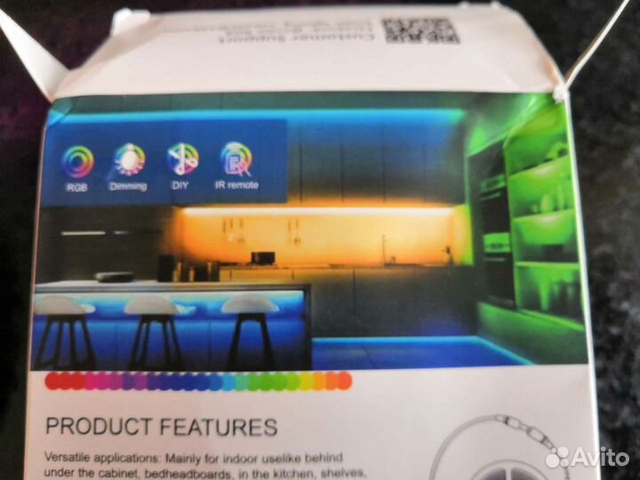 Новая Цветная светодиодная лента 5м с блоком питан