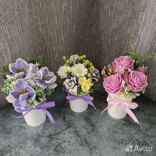 Мини букеты из мыла