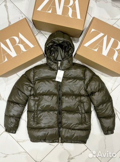 Пуховик Zara Moncler зеленый