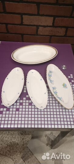 Тарелки овальные и селедочницы
