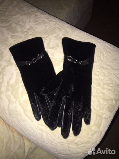 Перчатки женские кожаные