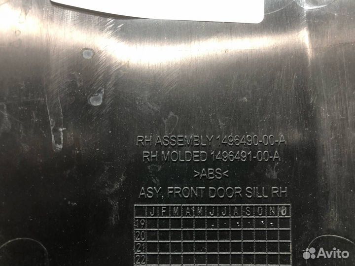 Накладка дверного порога Tesla Model X 2019