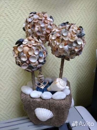 Венок морской, часы в морском стиле