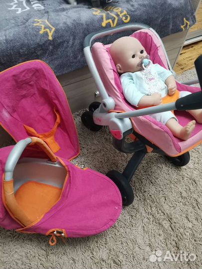 Коляска smoby для кукол+ annabell