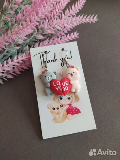 Детские серьги Хелло Китти, мармеладные мишки