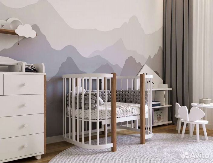 Кроватка из массива Бука smart для новорождённых