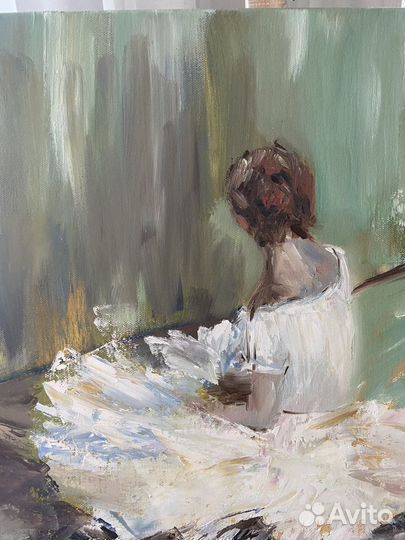 Картина маслом на холсте Балерина в белом