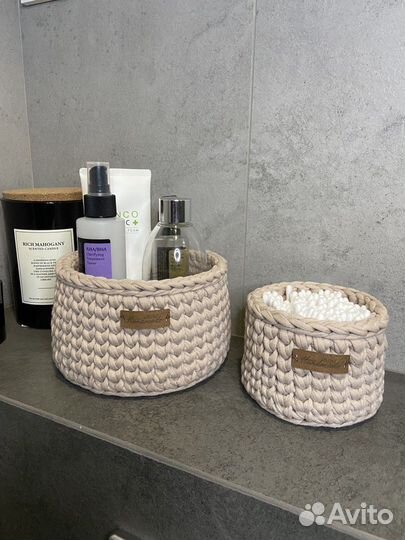 Набор корзин из трикотажной пряжи (2 шт)