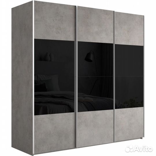 Шкаф-купе Эста 3-х дверный Комби (6 лдсп / 6 Черны