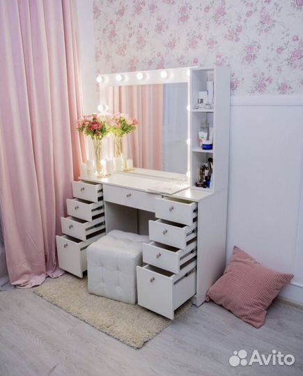 Гримерный столик/туалетный столик стеллаж 120