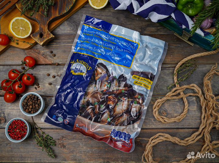 Мидии варено-мороженные