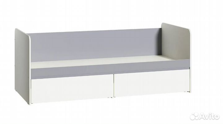 Кровать Торонто 11.39 белый шагрень / стальной сер