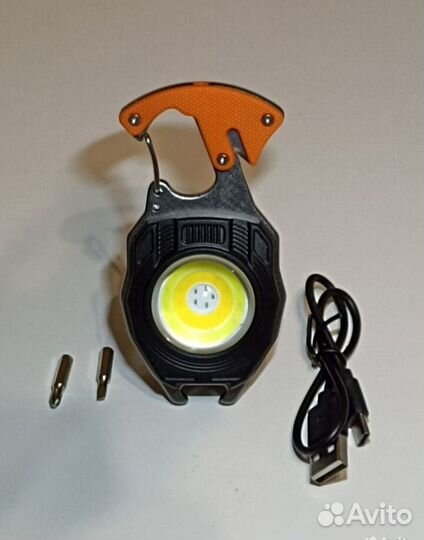 Мощный фонарик брелок мультитул с прикуривателем