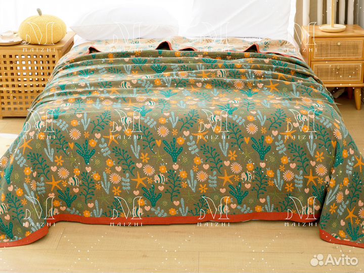 Плед покрывало муслиновое 150*200 хлопок 100%