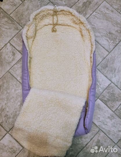 Конверт зимний на овчине натуральный в коляску