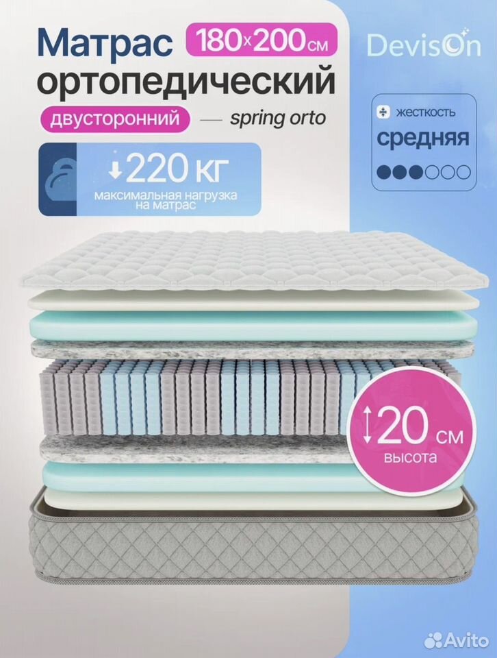 Матрас 180x200 Devison ортопедический, Рязань