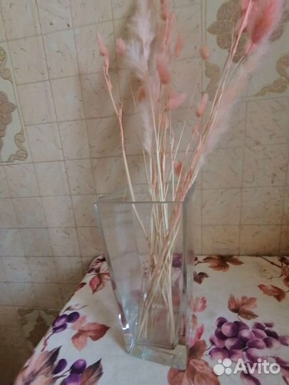 Ваза для цветов стекло, высота 20, диаметр 12 см