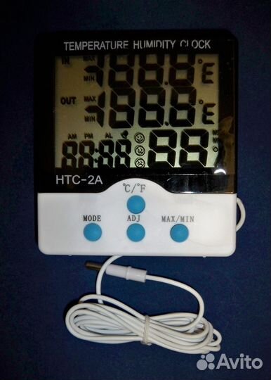 Термометр с выносным датчиком + гигрометр HTC-2A