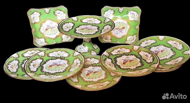 Шикарный гарнитур для десерта с ручной росписью