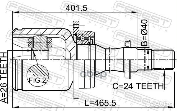 ШРУС toyota avensis T250/camry V V30 01-08