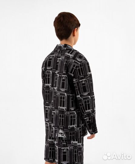 Пиджак хлопковый черный Gulliver, размер 164
