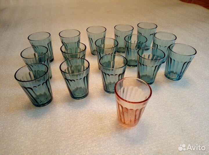 Стакан стопка СССР синее стекло