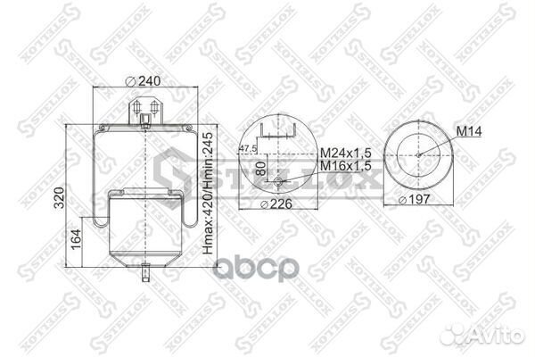 Пневмоподушки подвескиstellox 90-64161-SX Stellox