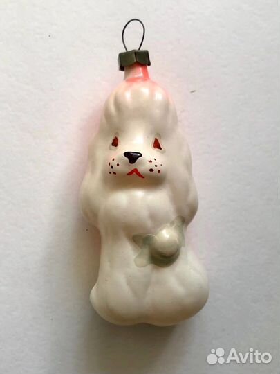 Елочные игрушки, собака, пудель