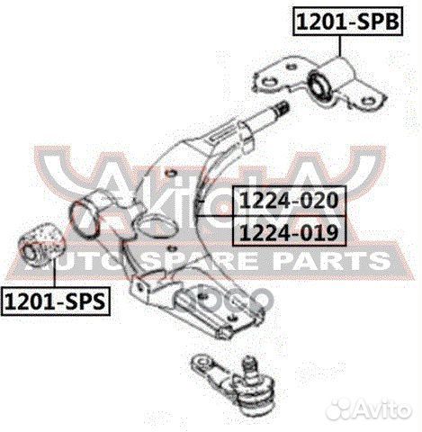 Рычаг передний нижний левый 1224-020 asva