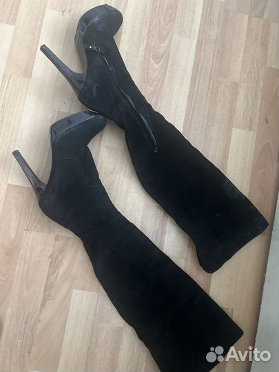 Сапоги ботфорты натуральная замша (зима)