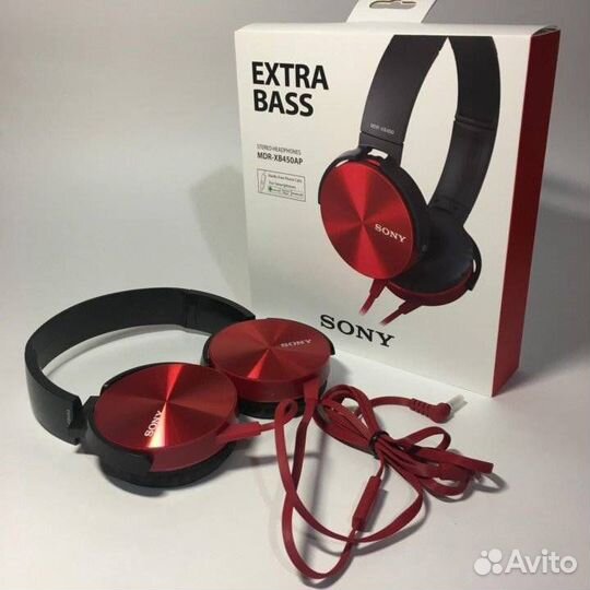 Наушники Sony MDR-XB450AP красные