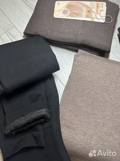 Легинсы в рубчик утепленные женские