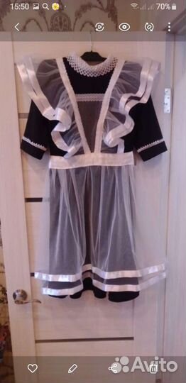 Белый школьный фартук