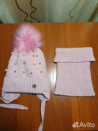 Комплект шапка и снуд для девочки