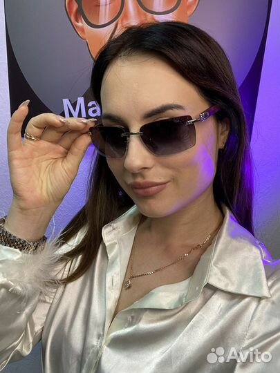 Очки cartier с деревянными дужками