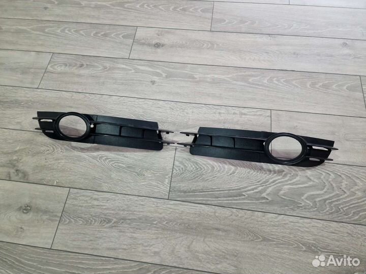 Решётки переднего бампера (под птф) Audi A6 C6