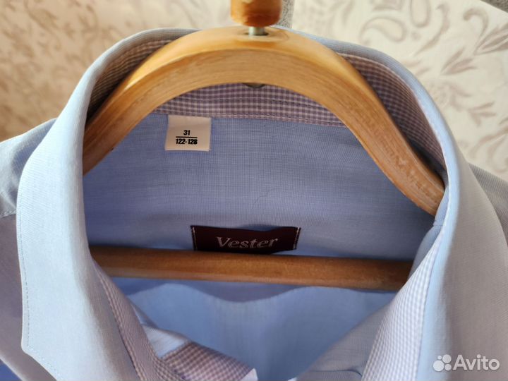 Рубашка для мальчика Vester голубая 122-128