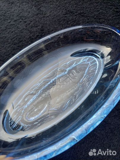 Шпротница цветное стекло СССР