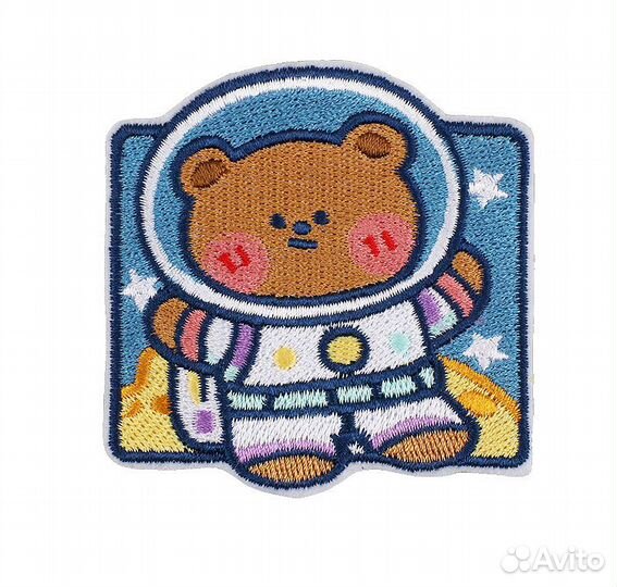 Нашивка на одежду космический медведь термонашивка