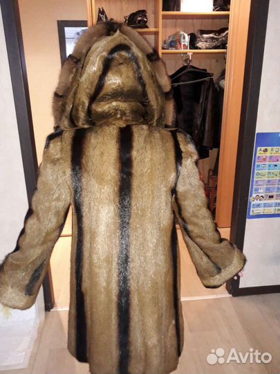 Шуба из сурка с отделкой из норки