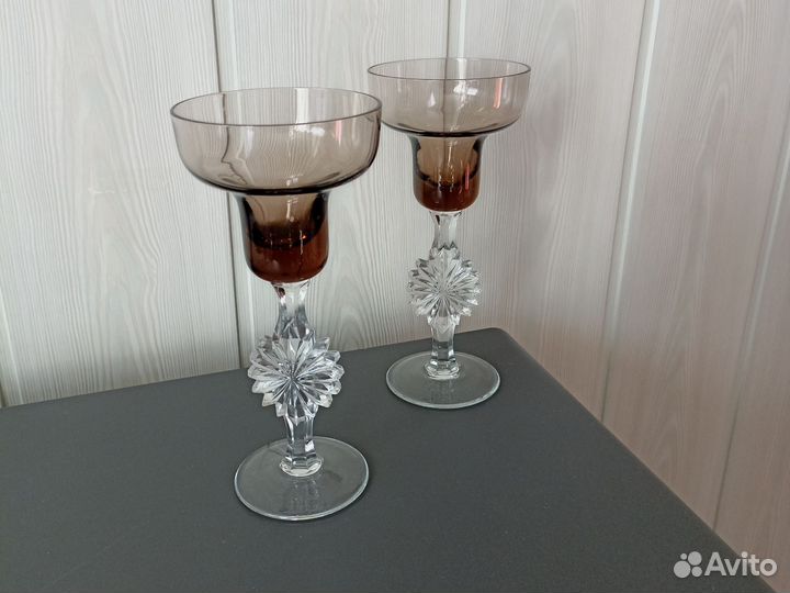 Подсвечники хрустальные СССР набор 2 шт б/у