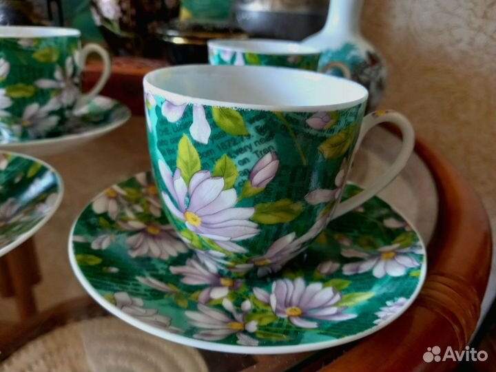 Наитончайший фарфоровый кофейно-чайный набор