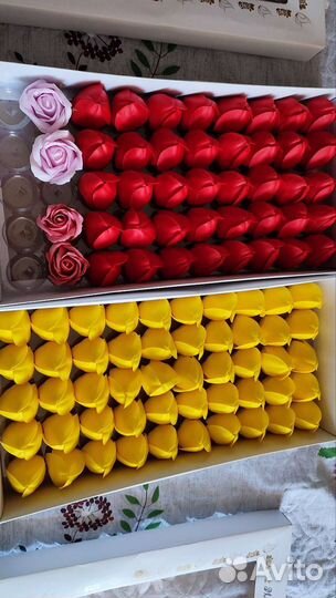 Мыльные розы (цветы) коробкой и штучно