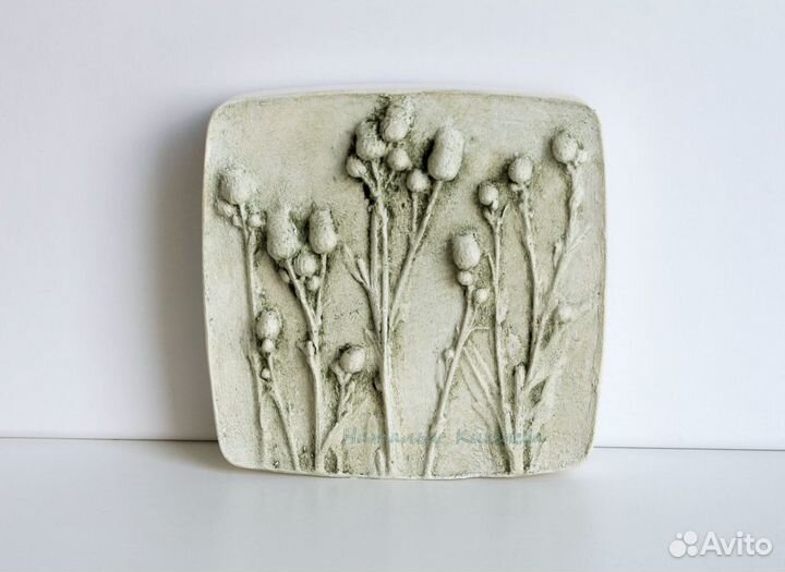 Ботанический барельеф Гипсовое панно