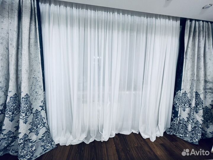 Шторы и тюль в идеальном состоянии