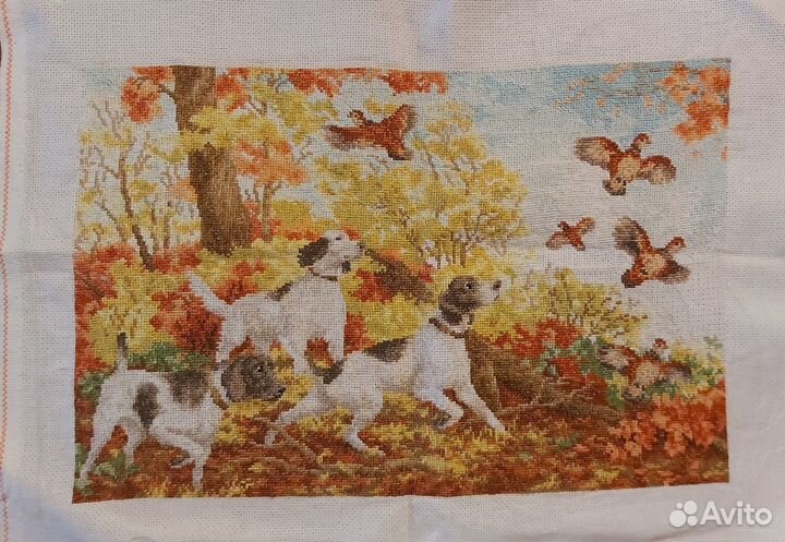 Вышивка крестом Охота на куропаток