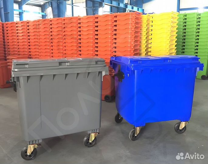 Пластиковый мусорный евроконтейнер 1100л R1783