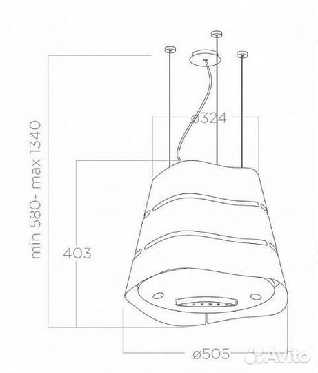 Вытяжка elica wave UX BL MAT/F/51 (PRF0171193)