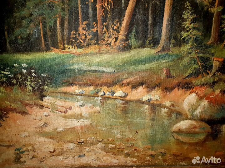 Картина маслом старинная.антиквариат