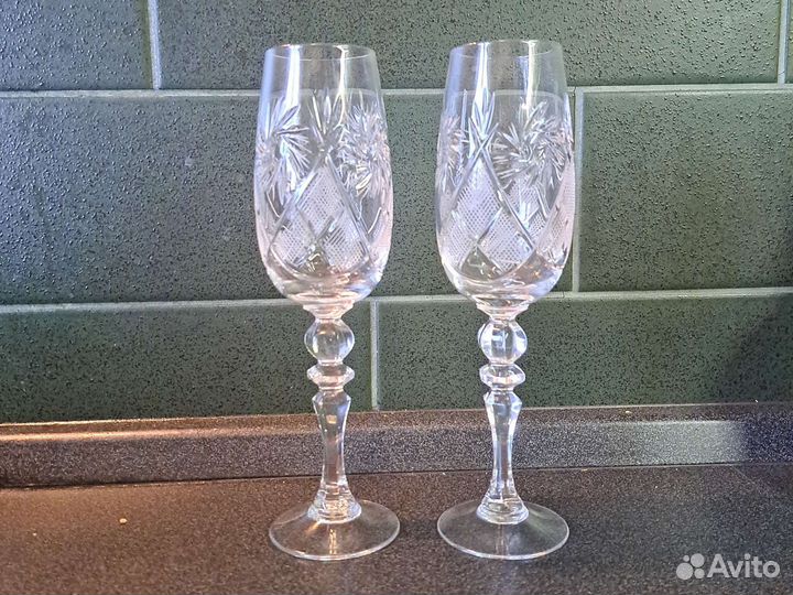 Хрустальные бокалы для шампанского